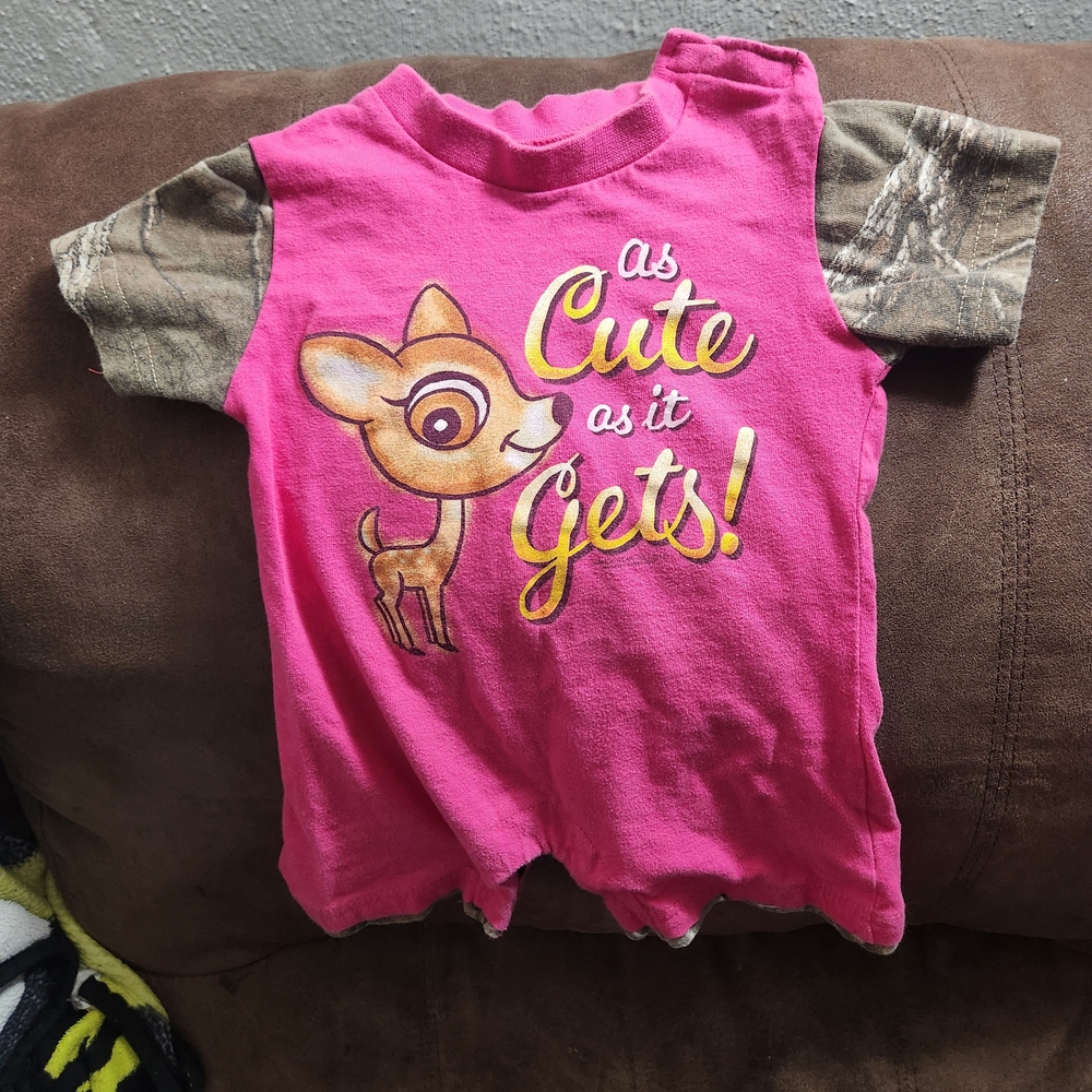 Adorable Pink Romper with Deer Graphic